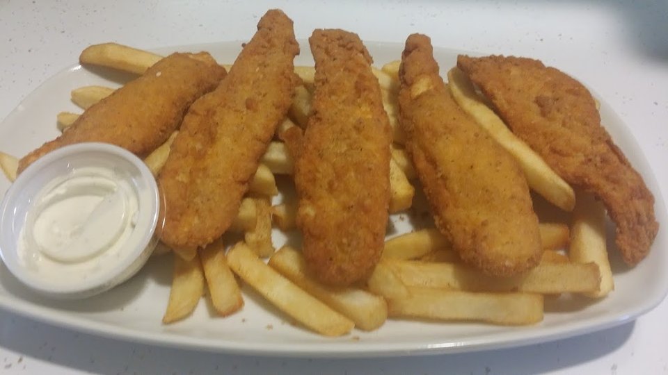 Fresh Chicken Strips Fries and Drink